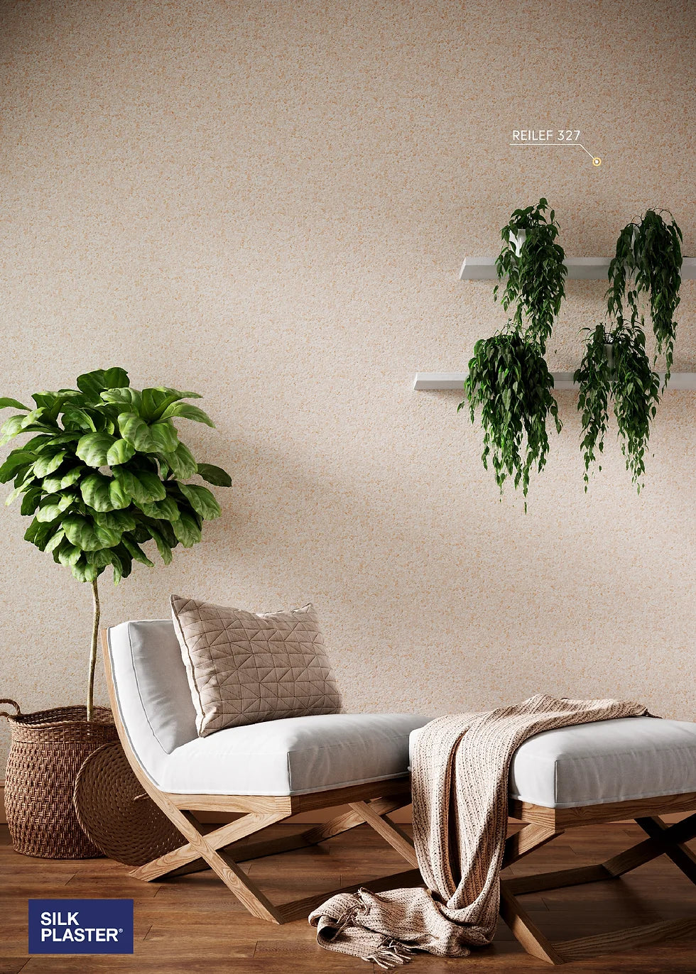 Nestemäinen tapetti Relief 327